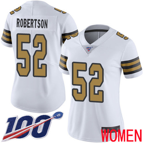 New Orleans Saints Limited White Women Craig Robertson Jersey NFL Football #52 100th Season Rush Vapor Untouchable Jersey